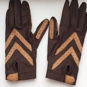 FREE! brown vegan leather riding gloves